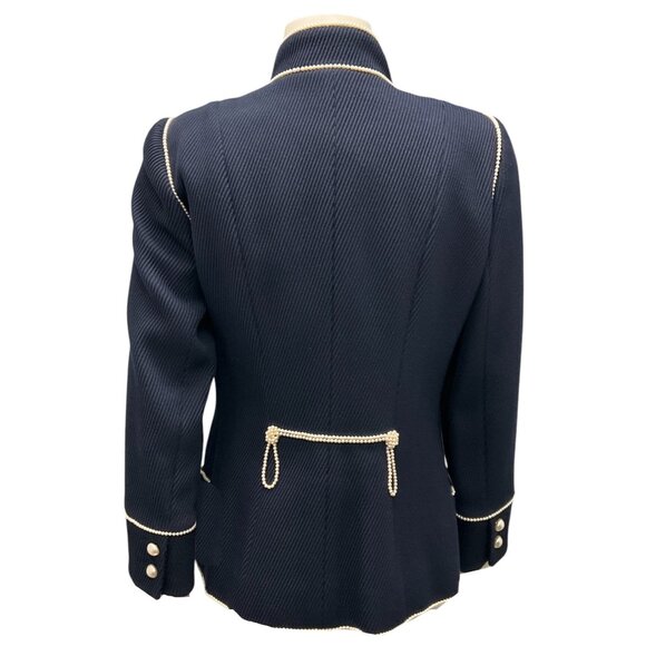 Chanel Navy / Ecru 2009 Pearl Embellished Majorette Jacket - Picture 3 of 6